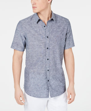 American Rag Men's Chambray Textured Shirt Blue Size Small