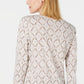 Karen Scott Women's Vine-Print 3/4-Sleeve Top Dark Beige Size Extra Small