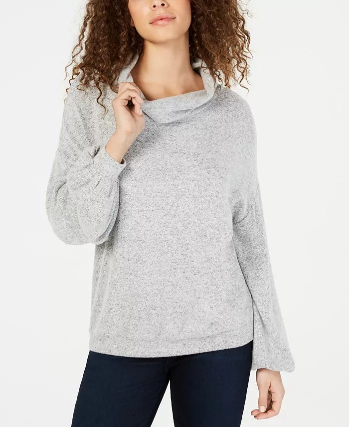 INC International Concepts Women's Cowlneck Knit Top Grey Size XX-Large