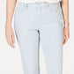 Charter Club Women's Striped Tummy-Control Skinny Ankle Jeans Blue Size 18