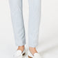 Charter Club Women's Striped Tummy-Control Skinny Ankle Jeans Blue Size 18