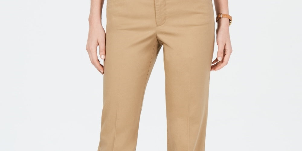 Charter Club Women's Petite Denim Trousers Beige Size 16 P