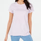 Maison Jules Women's Striped Crew-Neck T-Shirt Purple Size Small