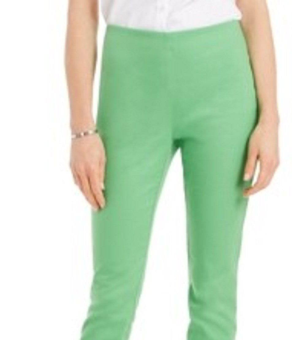 Charter Club Women's Petite Chelsea Stretch-Twill Skinny Pants Dark Green Size 10P