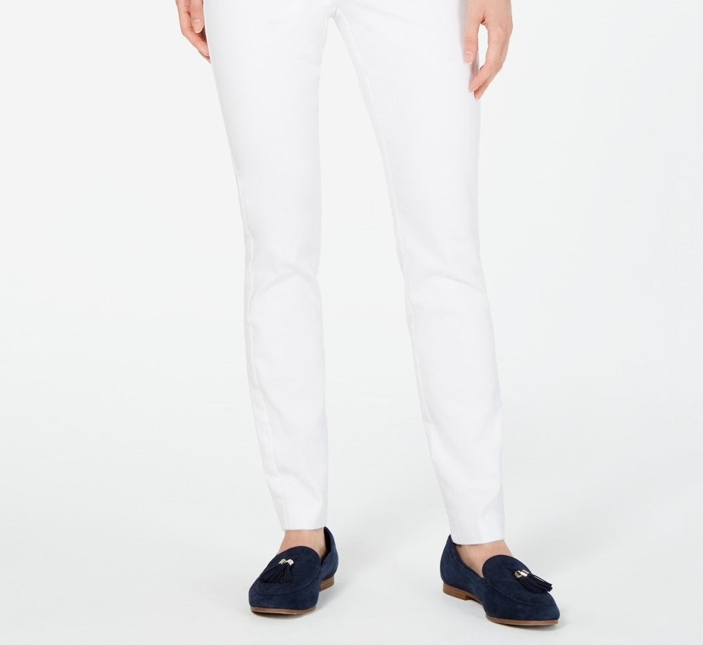 Charter Club Women's Petite Chelsea Stretch-Twill Skinny Pants White Size 2 P