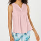 Charter Club Women's Sleeveless Pintuck Blouse Pink Size Small