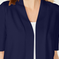 JM Collection Women's Open Front Toggle Sleeve Cardigan Blue Size Medium