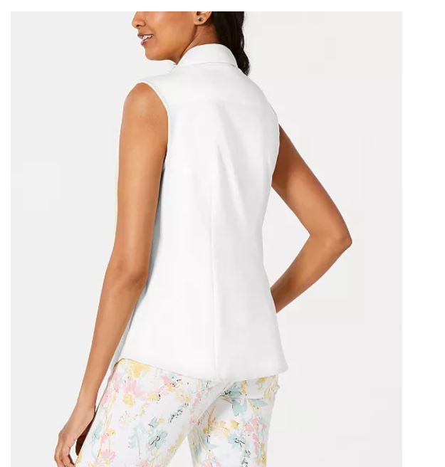 Charter Club Women's Cotton Shirt White Size 14 Petite