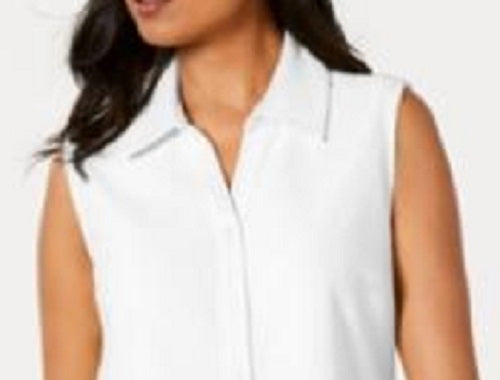 Charter Club Women's Cotton Shirt White Size 12 Petite
