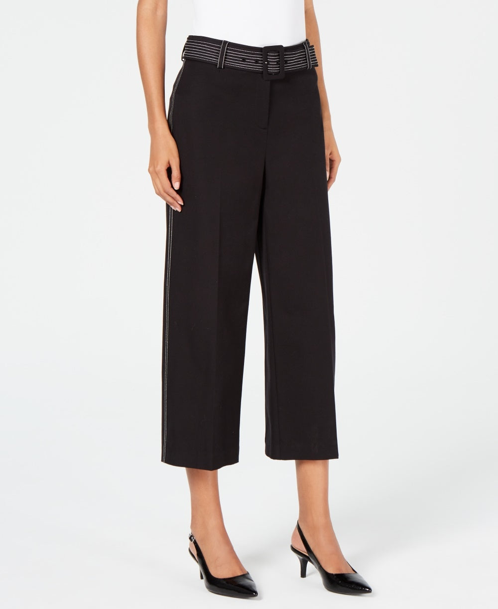 Alfani Women's Wide Leg Capri Pants Black Size 4 Petite