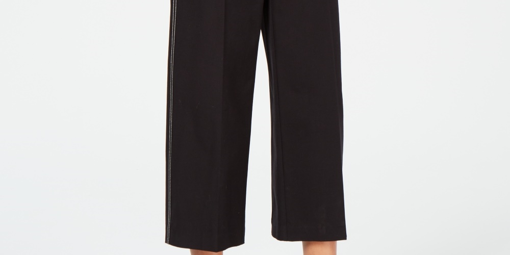 Alfani Women's Wide Leg Capri Pants Black Size 4 Petite