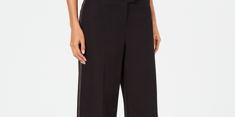 Alfani Women's Wide-Leg Capri Pants Black Size 6 Petite