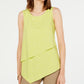 Alfani Women's Asymmetrical Overlay Top Blue- Size Petite Medium