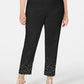 JM Collection Women's Plus Size Studded Ankle Pants Black Size Petite Small