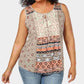 Style & Company Women's Printed Sleeveless Scoop Neck Top Dark Beige Size 1X