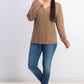 Karen Scott Women's Cotton Henley Top Beigekhaki Size Small