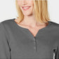 Karen Scott Women's Cotton Henley Top Green Size X-Small