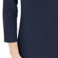 Karen Scott Women's Cotton Henley Shirt Dark Blue Size Petite Small