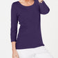 Karen Scott Women's Cotton Scoop Neck Top Purple Size Petite Small