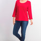 Karen Scott Women's Cotton Scoop-Neck Top Red Size Petite Small