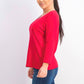 Karen Scott Women's Cotton Scoop-Neck Top Red Size Petite Small