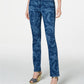 Charter Club Women's Paisley Print Straight Leg Jeans Blue Size 4