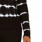 INC International Concepts Women's Cotton Tie-Dyed Striped Sweater Black Size Petite Medium