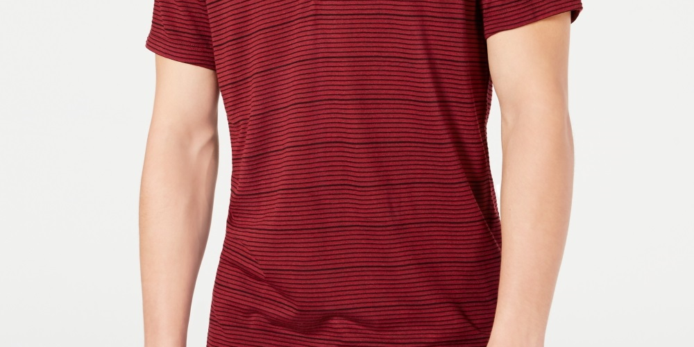 INC International Concepts Men's Striped Henley Wine Size XXX-Large
