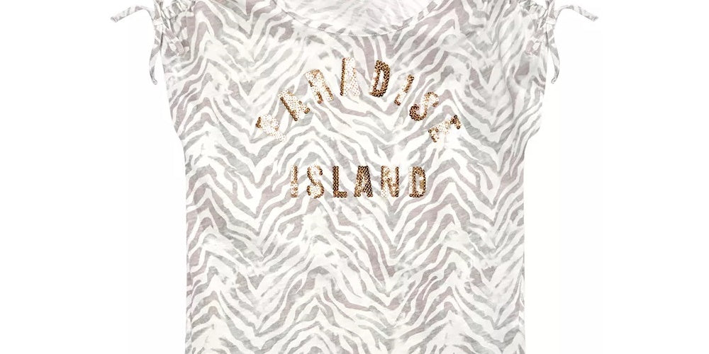 Epic Threads Big Girls Paradise Island T-Shirt Natural Size Large