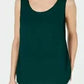 Alfani Women's Sleeveless Scoop Neck Shell Dark Green-Size Medium