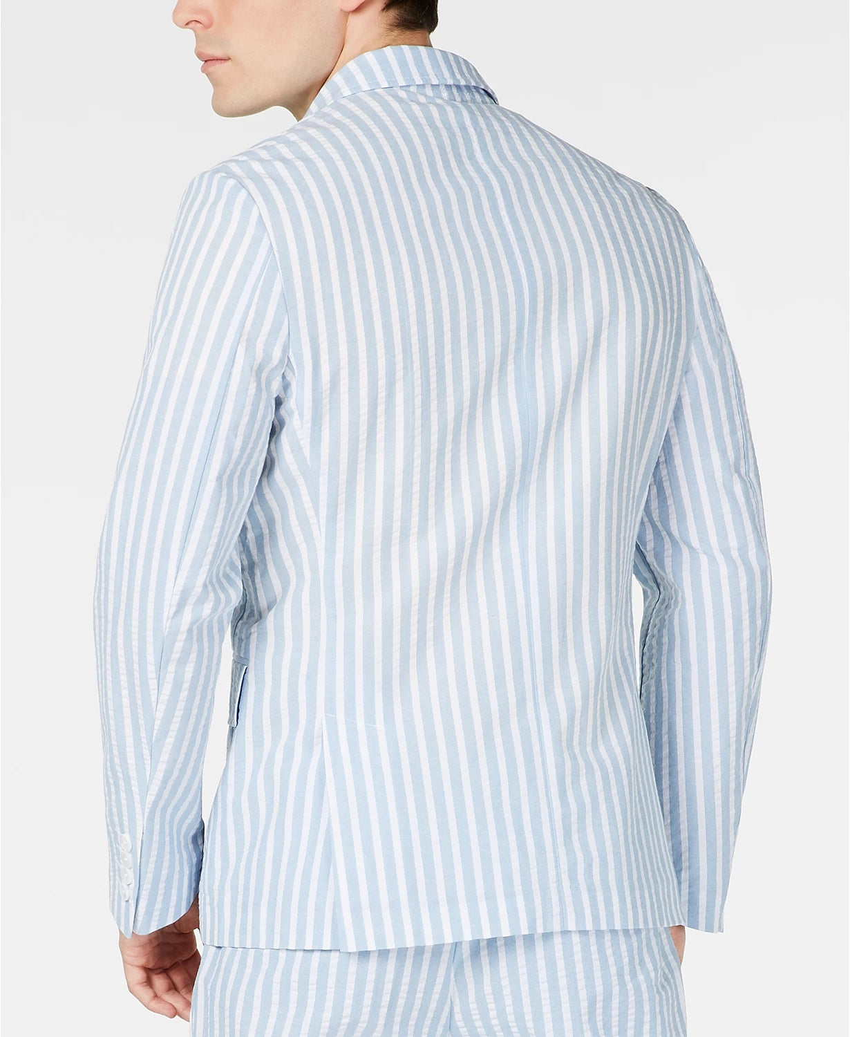 INC International Concepts Men's Bold Seersucker Slim Fit Blazer Navy Size X-Small