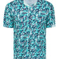 Attack Life By Greg Norman Men's All Over Print Coral Polo Shirt Blue Size Medium