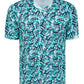 Attack Life Men's All Over Print Coral Polo Shirt Blue Size X-Large