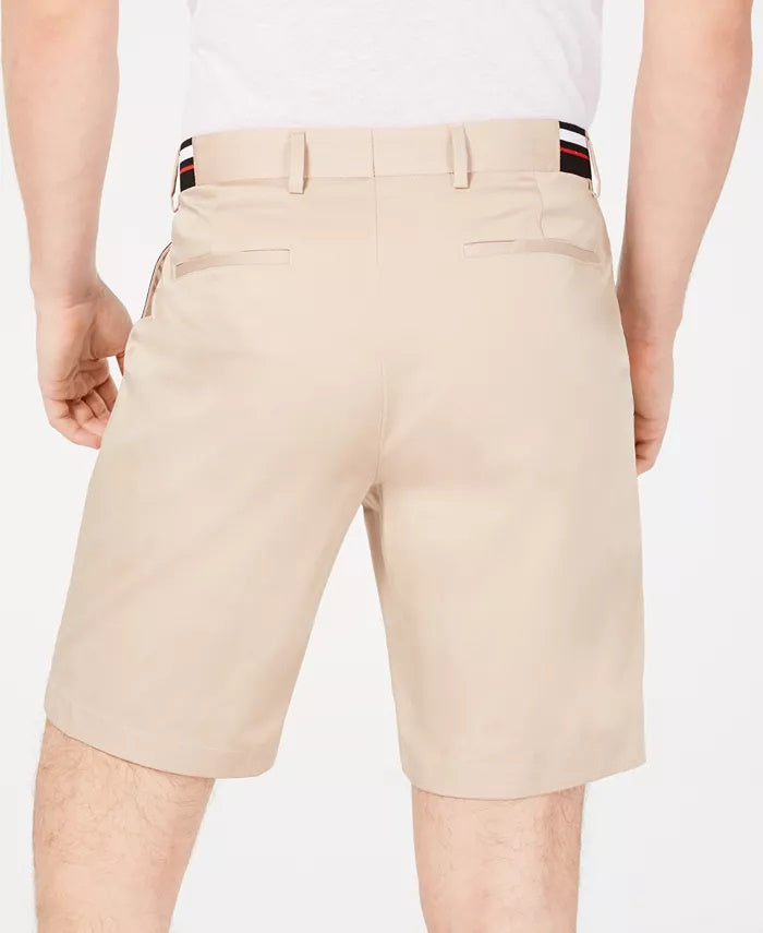 INC International Concepts Men's Stretch Stripe Detail Sateen Shorts   Beige Size 29 REG