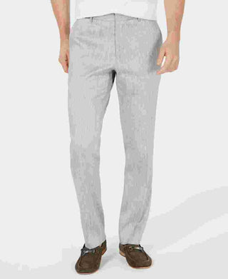 Alfani Men's Herringbone Linen Stretch Pants Beige Size 34X30
