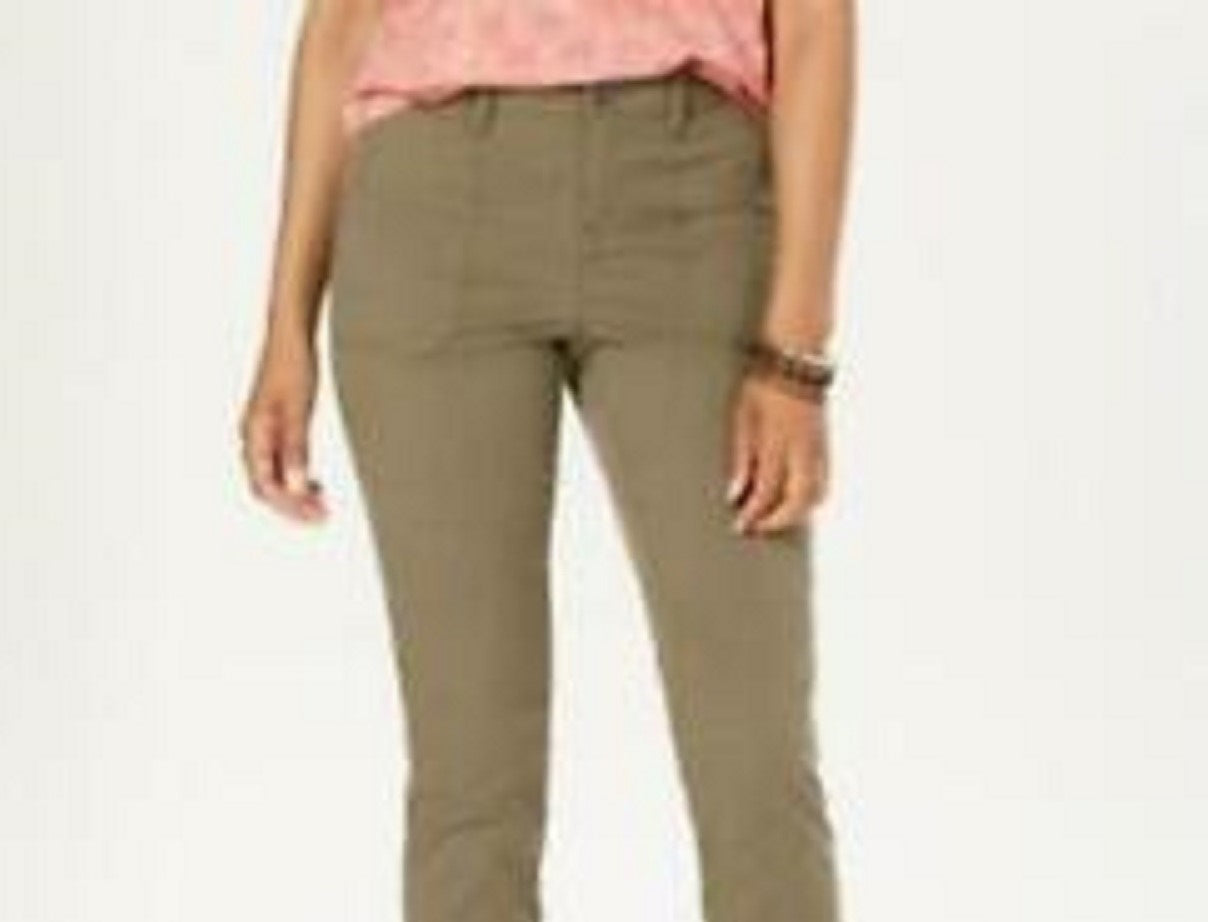 Style & Co Women's Petite Utility Pocket Capri Pants Green Size 6P