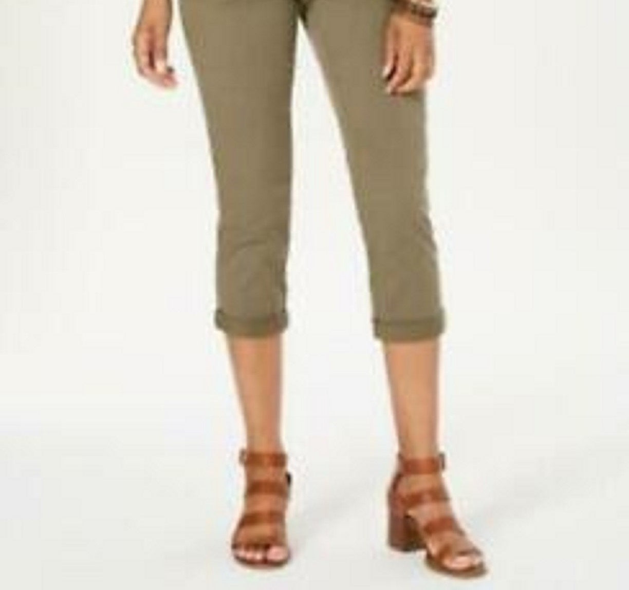 Style & Co Women's Petite Utility Pocket Capri Pants Green Size 6P