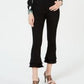 INC International Concepts Women's Double-Ruffle Hem Curvy Ankle Jeans Black Size 4