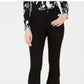 INC International Concepts Women's Double-Ruffle Hem Curvy Ankle Jeans Black Size 4