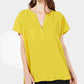 Alfani Women's Textured V Neck Top Gold Size Large