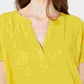 Alfani Women's Textured V Neck Top Gold Size Large