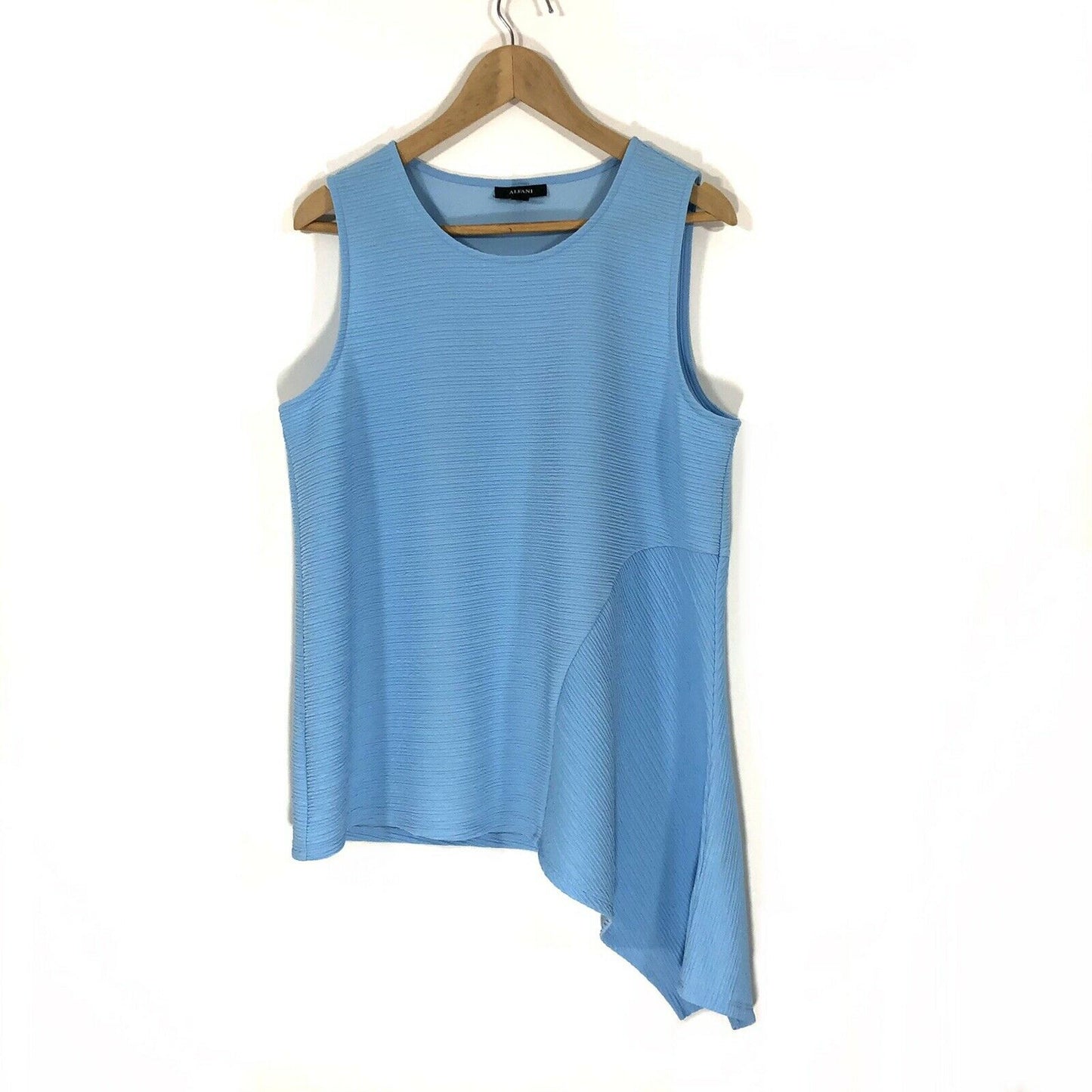 Alfani Women's Asymmetrical Hem Top Blue Size Petite Small