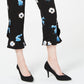 Alfani Women's Floral-Print Ruffle-Hem Ankle Pants Black Size 16