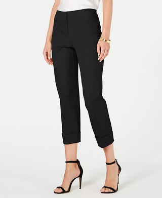 Alfani Women's Cuffed Hem Ankle Pants Black Size 8 Petite