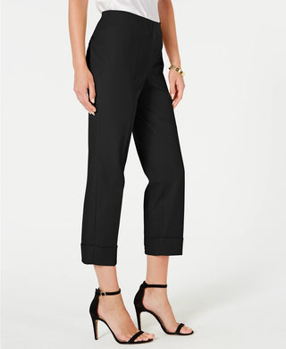 Alfani Women's Cuffed Hem Ankle Pants Black Size 8 Petite