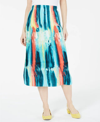 Alfani Women's Knife-Pleat Midi Skirt Navy Size X-Large