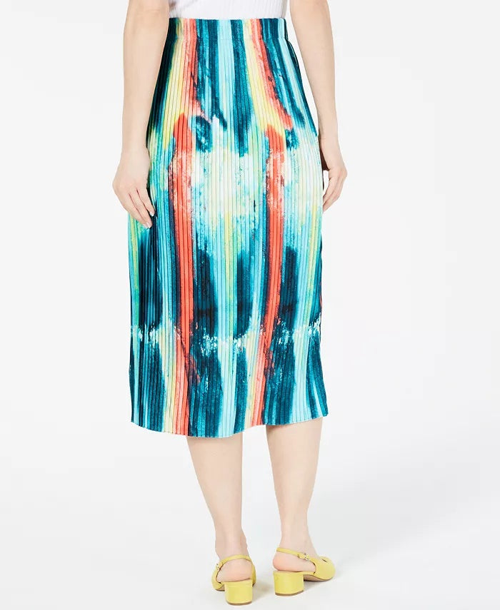 Alfani Women's Knife-Pleat Midi Skirt Navy Size X-Large