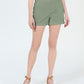 Maison Jules Women's Flat Front Chino Shorts Green Size 12