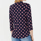Charter Club Women's Printed 3/4 Sleeve Top Blue Size PM