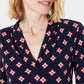 Charter Club Women's Printed 3/4 Sleeve Top Blue Size PM